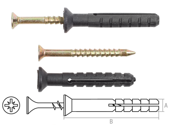 Дюбель-гвоздь 8х80 мм полипропилен потай (1000 шт в коробе) STARFIX (SMW1-42934-1000)