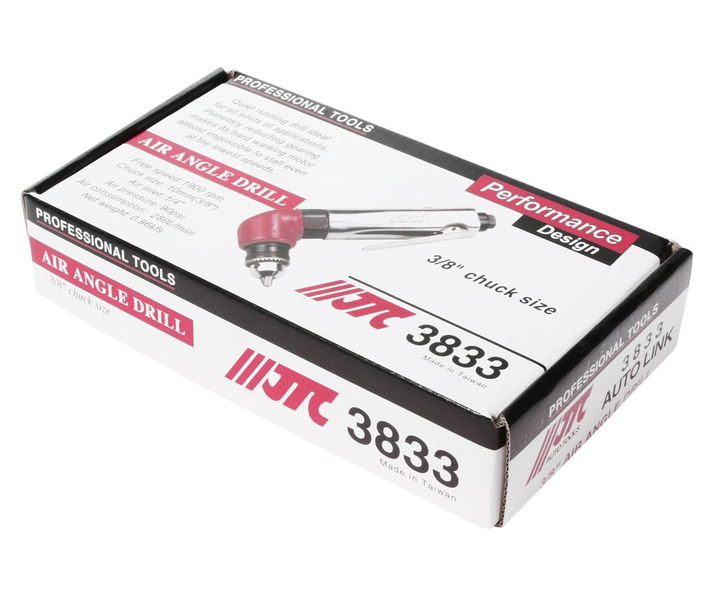 Пневмодрель угловая, патрон 10мм, 1900 об/мин, 90PSI JTC /1/20