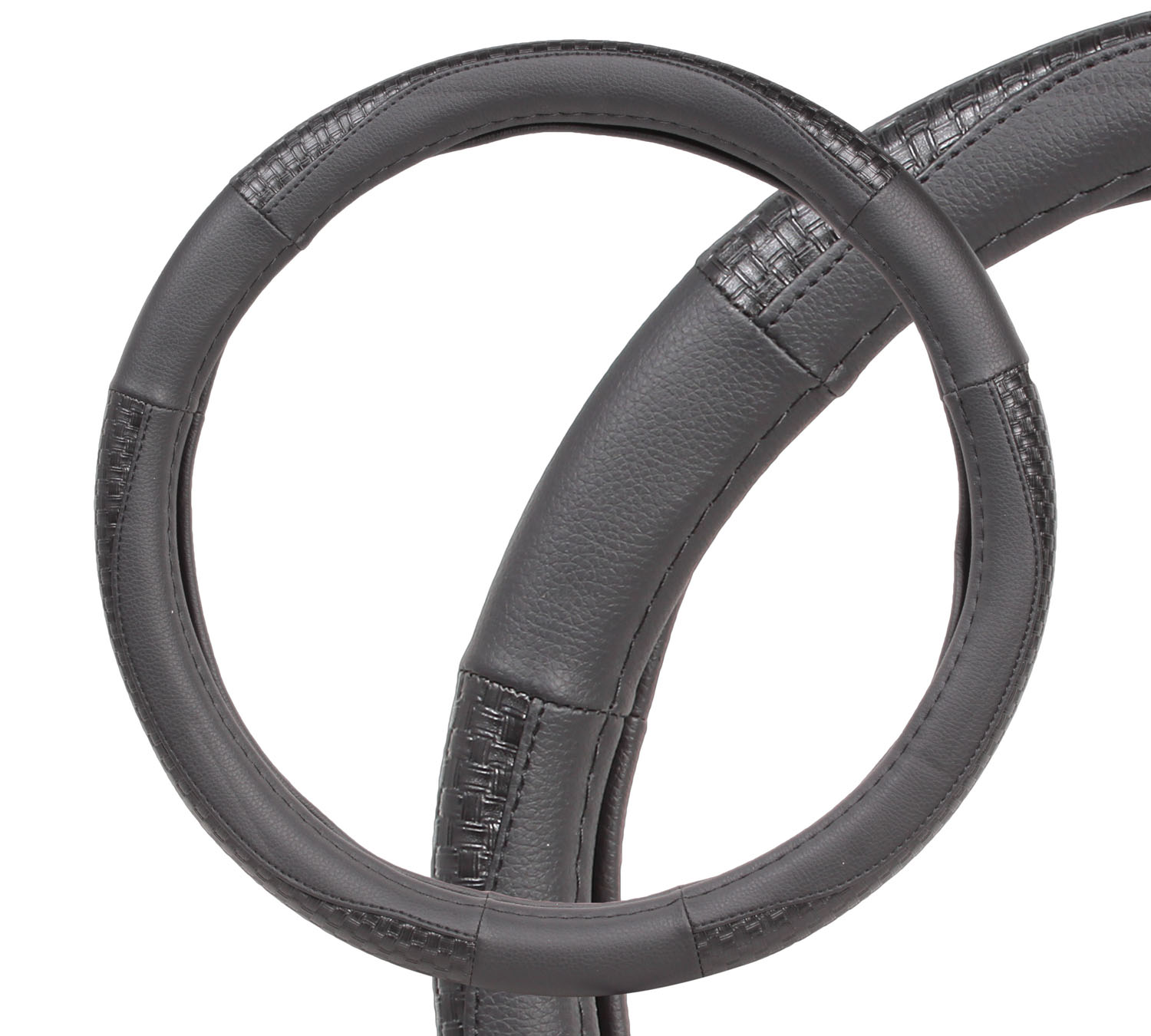 оплетка из искусственной кожи с тиснением! цвет - черный, 42см/xl