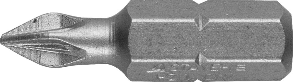 БИТЫ STAYER 'PROFI', ХВОСТОВИК C 1/4', PZ №1, 25ММ, 2ШТ