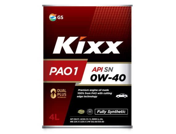 Моторное масло Kixx PAO1 0W-40 SN/CF 4л