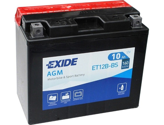 Мотоциклетный аккумулятор Exide ET12B-BS (10 А·ч)