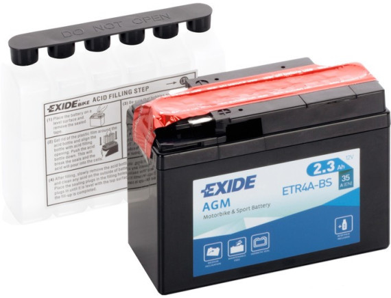 Мотоциклетный аккумулятор Exide ETR4A-BS (2.3 А·ч)