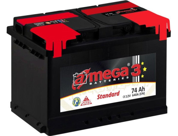 Автомобильный аккумулятор A-mega Standard 74 R (74 А·ч)