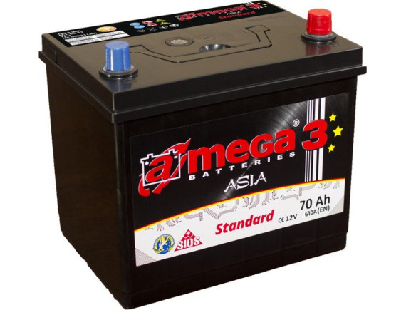 Автомобильный аккумулятор A-mega Standard Asia 70JR (70 А·ч)