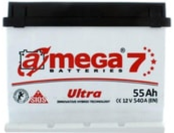 Автомобильный аккумулятор A-mega Ultra 6СТ-55 R (55 А·ч)