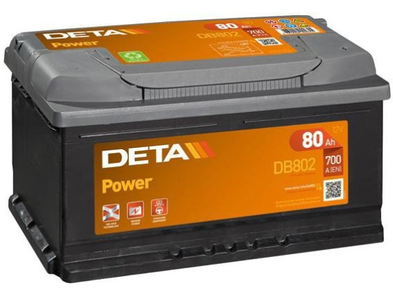 Автомобильный аккумулятор DETA Power DB802 (80 А·ч)