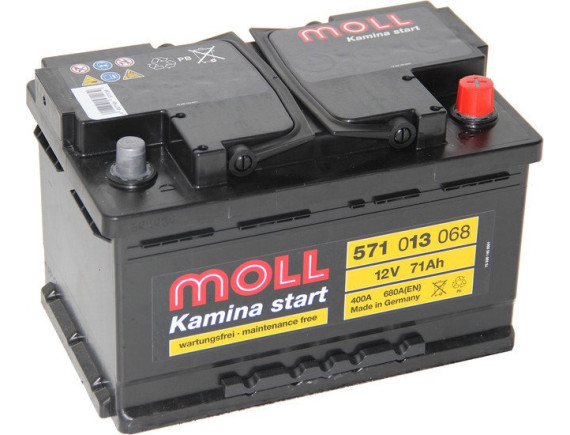 Автомобильный аккумулятор MOLL Kamina start 571 013 068 (71 А·ч)
